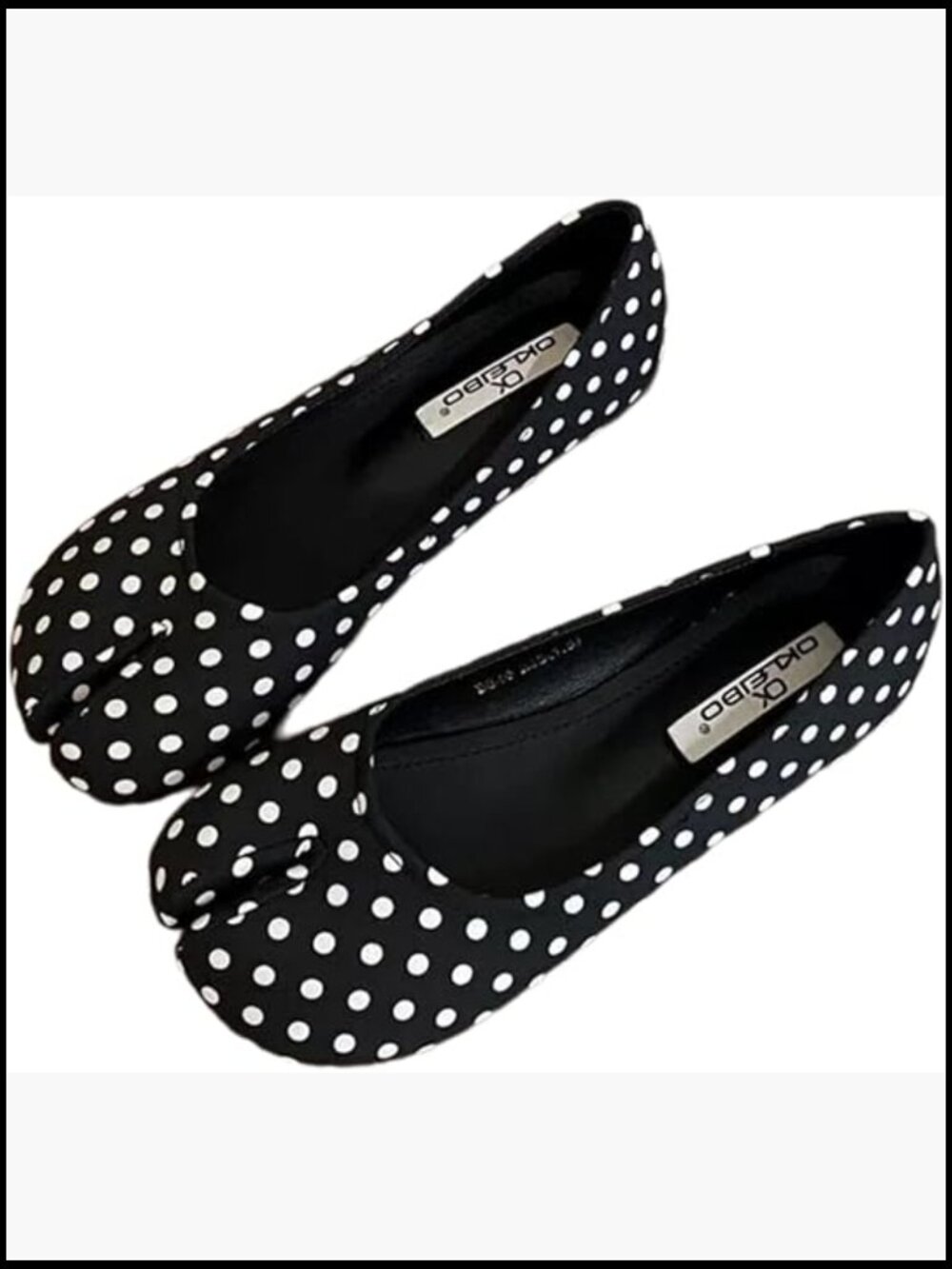Split Toe Ballet Flats Polka Dot Tabi Shoes Lightweight Comfortable Casual